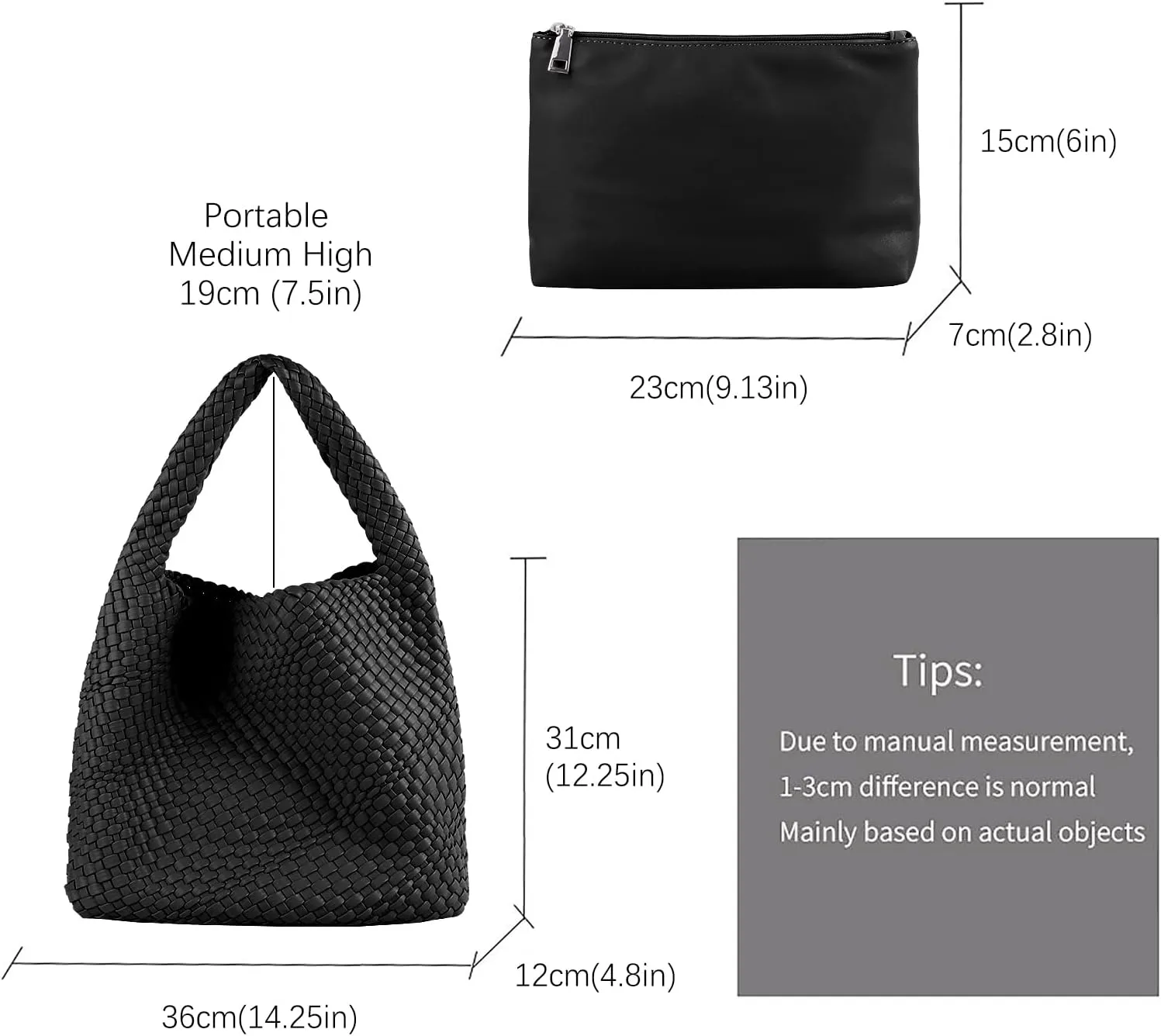 Vegan Leather Tote Bag For Women, Handmade Large Hobo Bag,Casual Shoulder Bag,Travel Underarm Purse Commuter Handbag