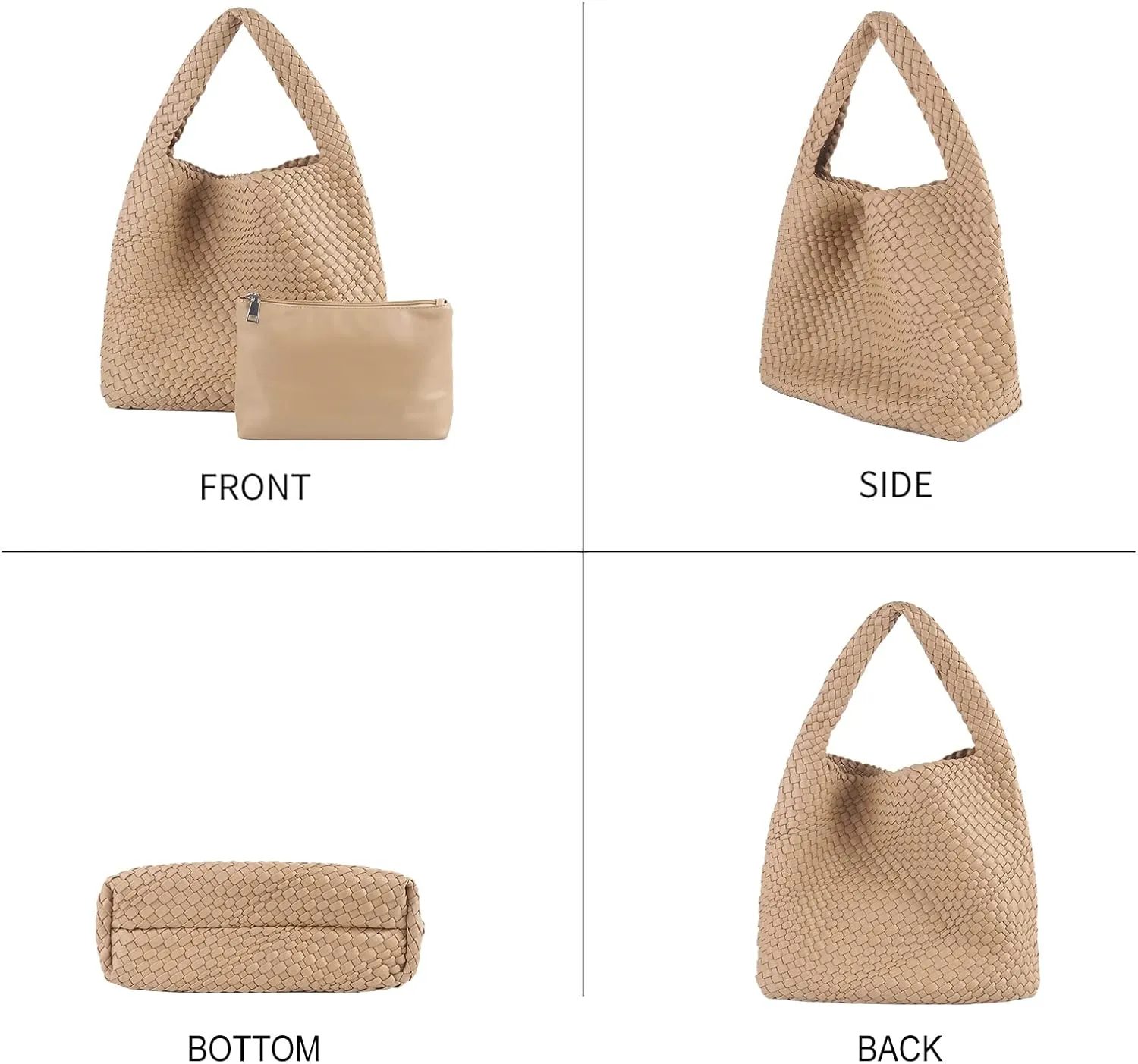 Vegan Leather Tote Bag For Women, Handmade Large Hobo Bag,Casual Shoulder Bag,Travel Underarm Purse Commuter Handbag