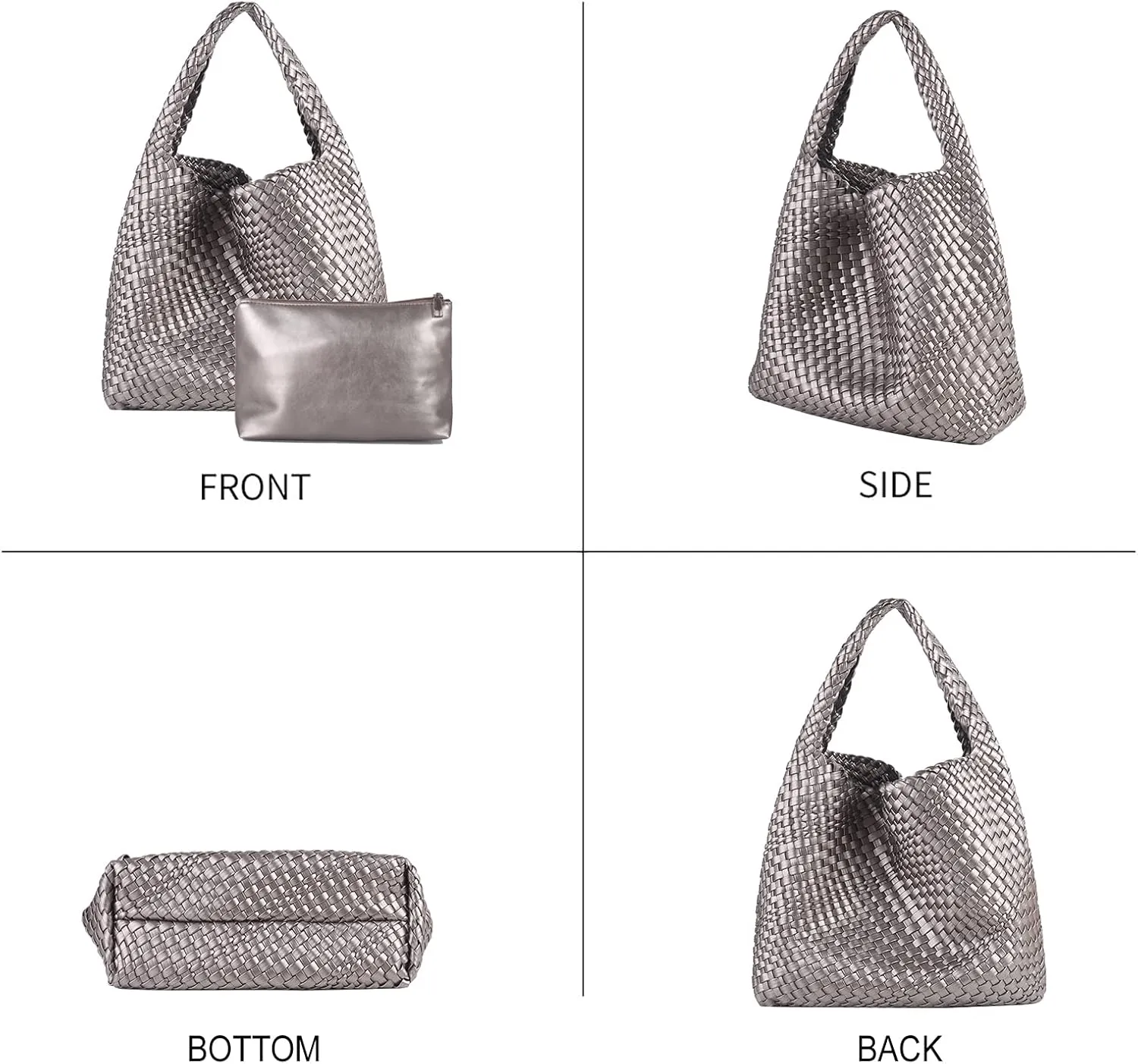 Vegan Leather Tote Bag For Women, Handmade Large Hobo Bag,Casual Shoulder Bag,Travel Underarm Purse Commuter Handbag