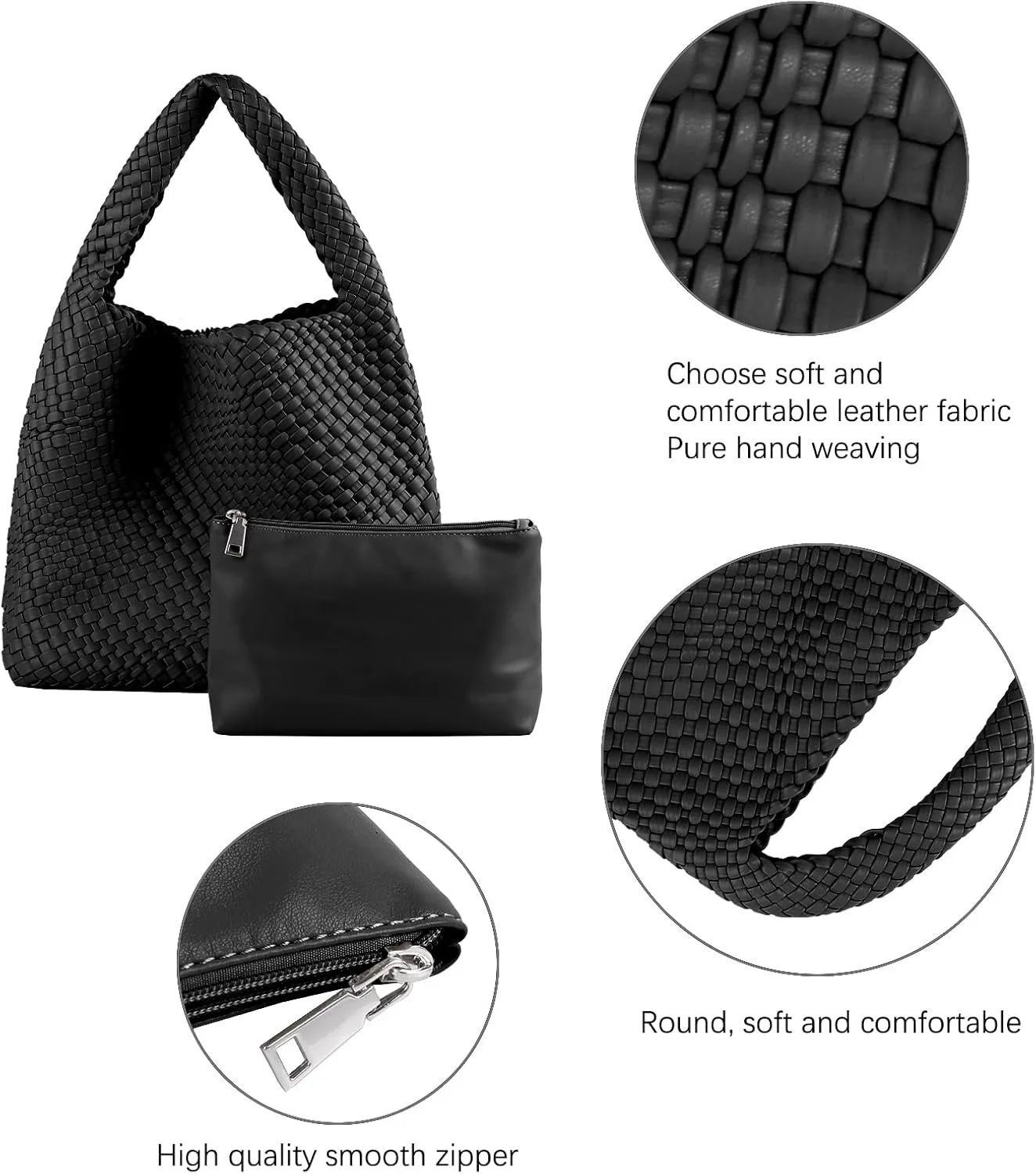Vegan Leather Tote Bag For Women, Handmade Large Hobo Bag,Casual Shoulder Bag,Travel Underarm Purse Commuter Handbag