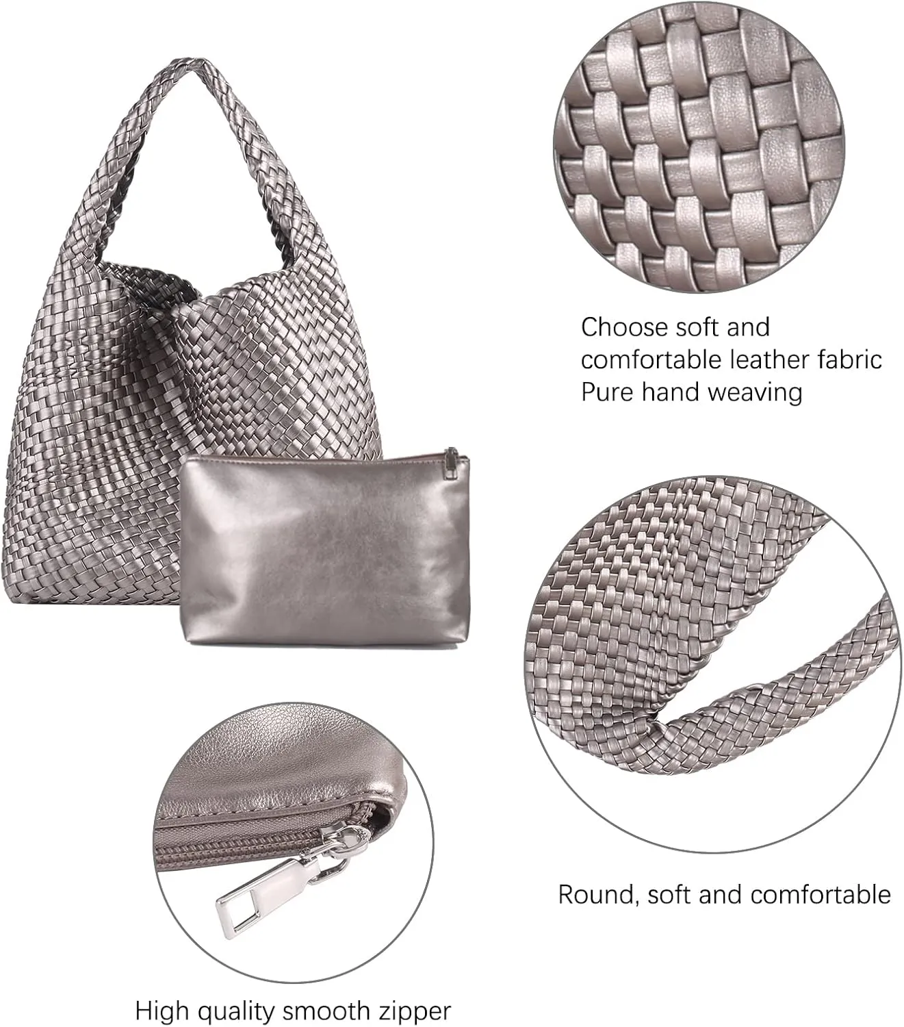 Vegan Leather Tote Bag For Women, Handmade Large Hobo Bag,Casual Shoulder Bag,Travel Underarm Purse Commuter Handbag