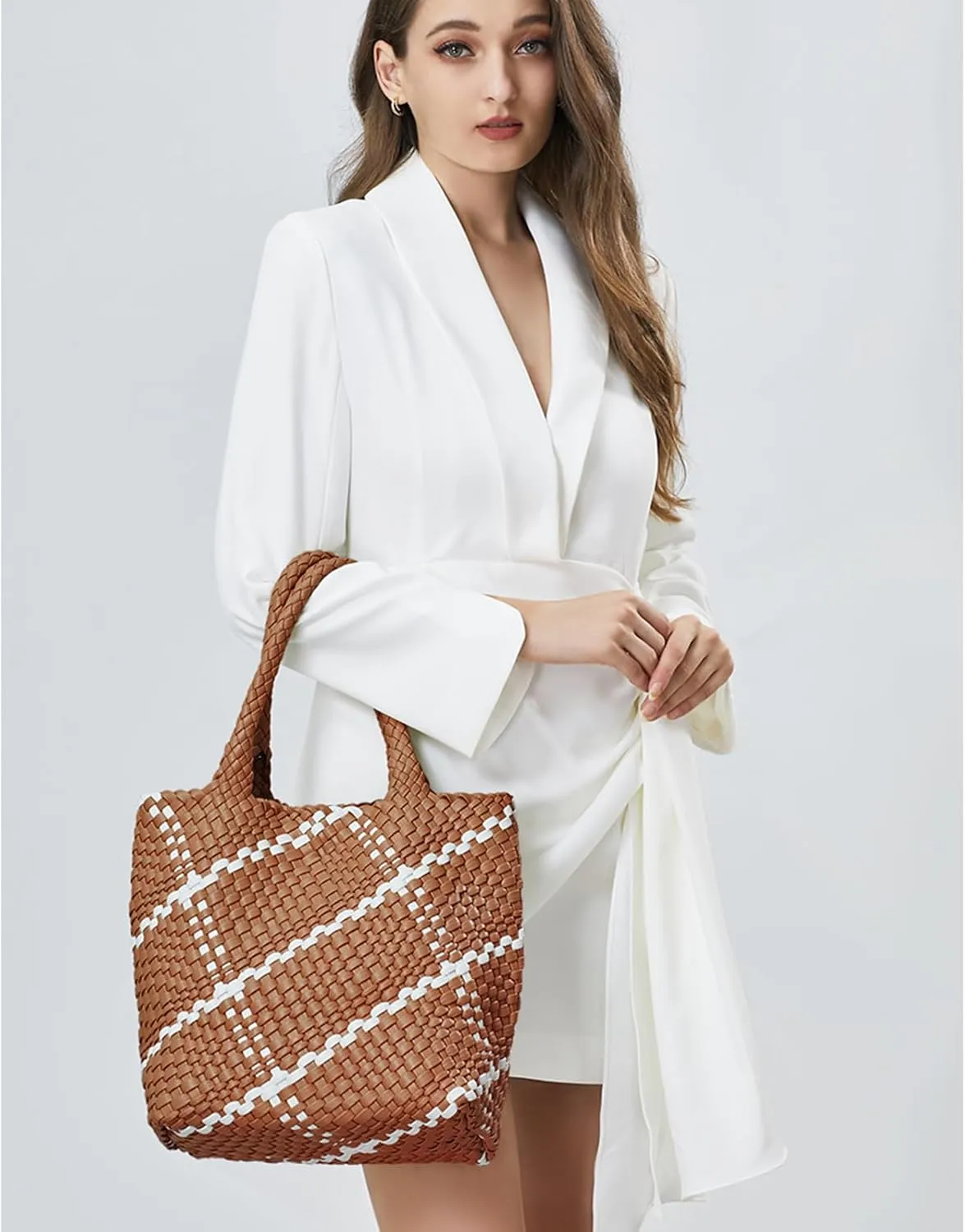 Vegan Leather Tote Bag For Women, Handmade Large Hobo Bag,Casual Shoulder Bag,Travel Underarm Purse Commuter Handbag