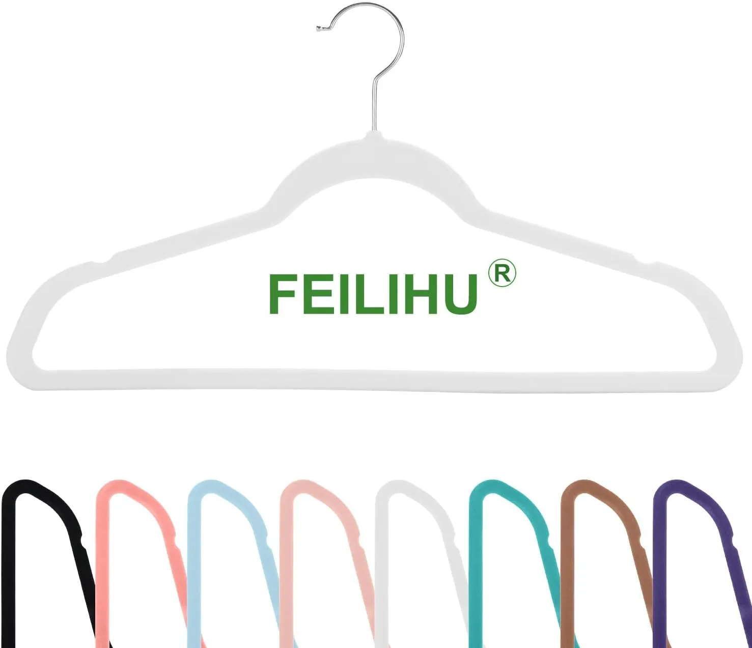Velvet Clothes Hangers 50 Pack,Non-Slip Slim White Suit Hanger Space Saving Luxury Velvet Hangers for Wardrobe, Student Dorms, Home Organization