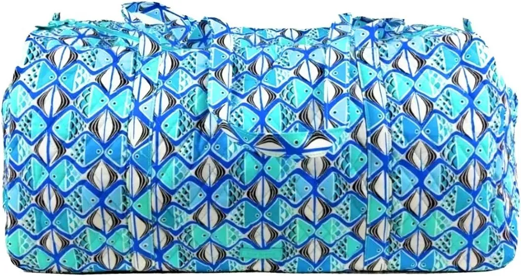 Vera Bradley Large Traveler Duffel Go Fish Blue