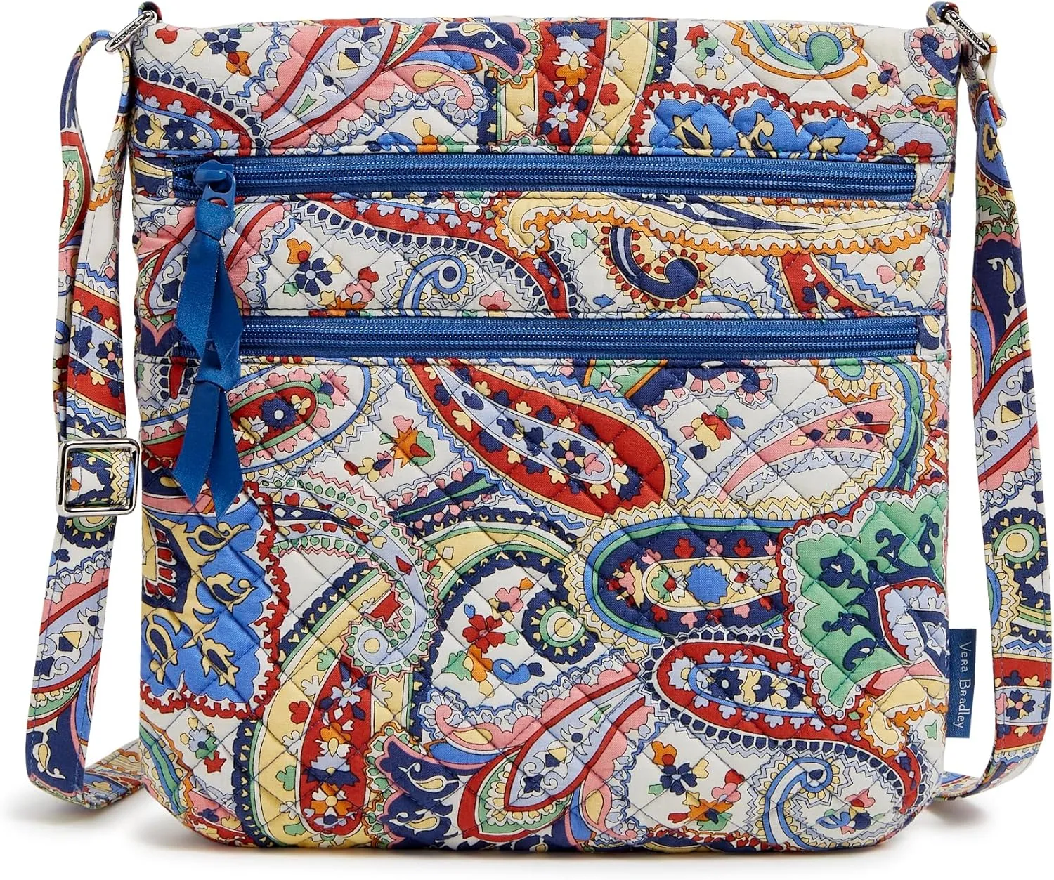 Vera Bradley Women's Cotton Triple Zip Hipster Crossbody Purse