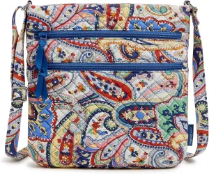 Vera Bradley Women's Cotton Triple Zip Hipster Crossbody Purse