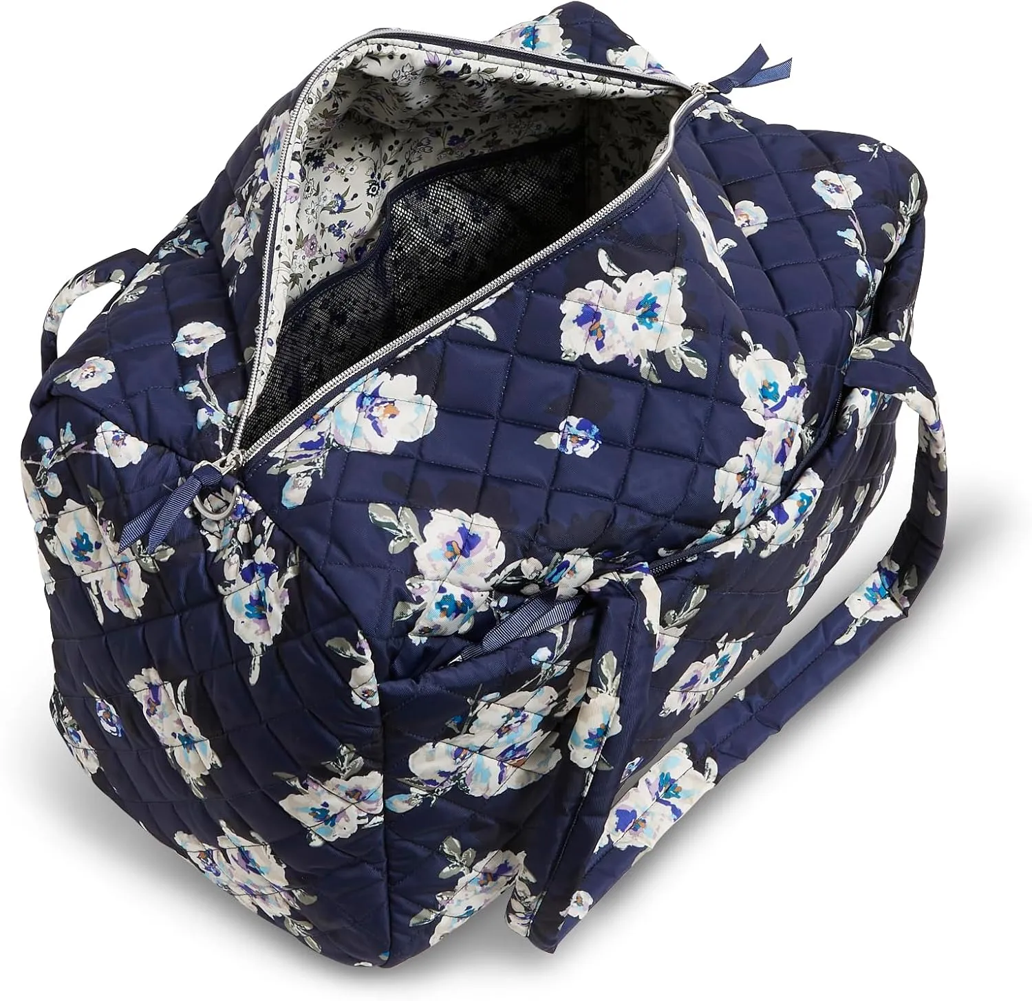 Vera Bradley Women's Performance Twill Large Travel Duffle Bag, Blooms and Branches Navy, One Size