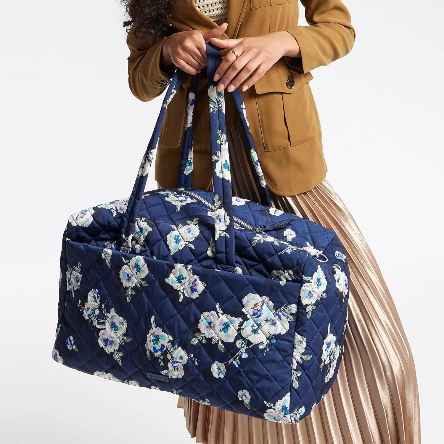 Vera Bradley Women's Performance Twill Large Travel Duffle Bag, Blooms and Branches Navy, One Size