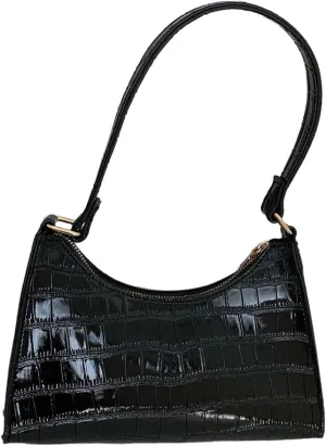 Verdusa Women's PU Leather Underarm Bag Zipper Shoulder Handbags Top Handle Purse
