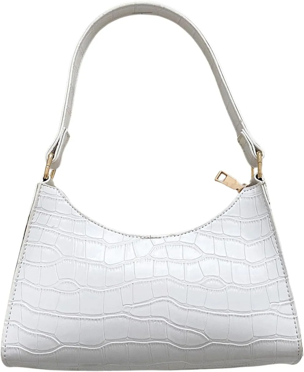 Verdusa Women's PU Leather Underarm Bag Zipper Shoulder Handbags Top Handle Purse