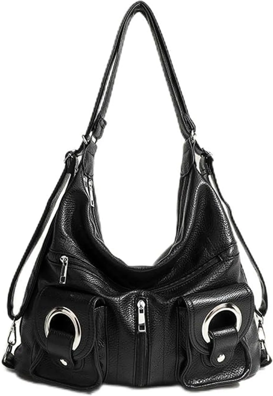 Versatile Vegan Leather Bag - Crossbody, Shoulder Sling and Backpack