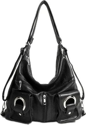 Versatile Vegan Leather Bag - Crossbody, Shoulder Sling and Backpack