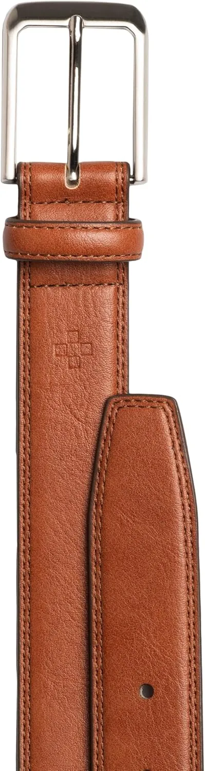 Vince Camuto Mens Belt | Double Stitch Detailing | Genuine Leather Belt