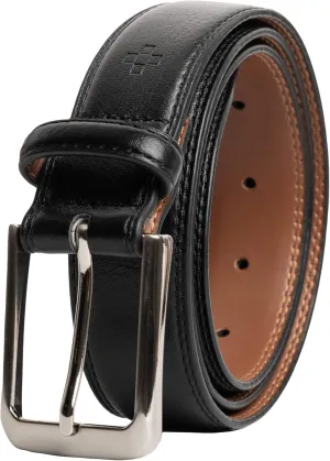 Vince Camuto Mens Belt | Double Stitch Detailing | Genuine Leather Belt