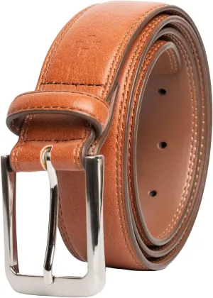 Vince Camuto Mens Belt | Double Stitch Detailing | Genuine Leather Belt