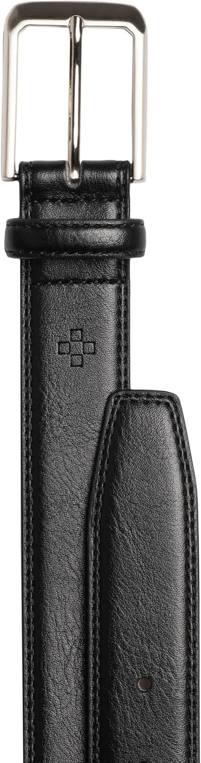 Vince Camuto Mens Belt | Double Stitch Detailing | Genuine Leather Belt