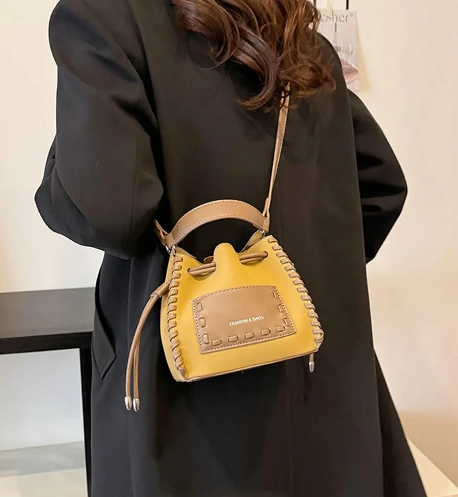 Vintage Bucket Purses for Women with Adjustable Strap Small Crossbody Shoulder Bags Handbag Phone Satchels