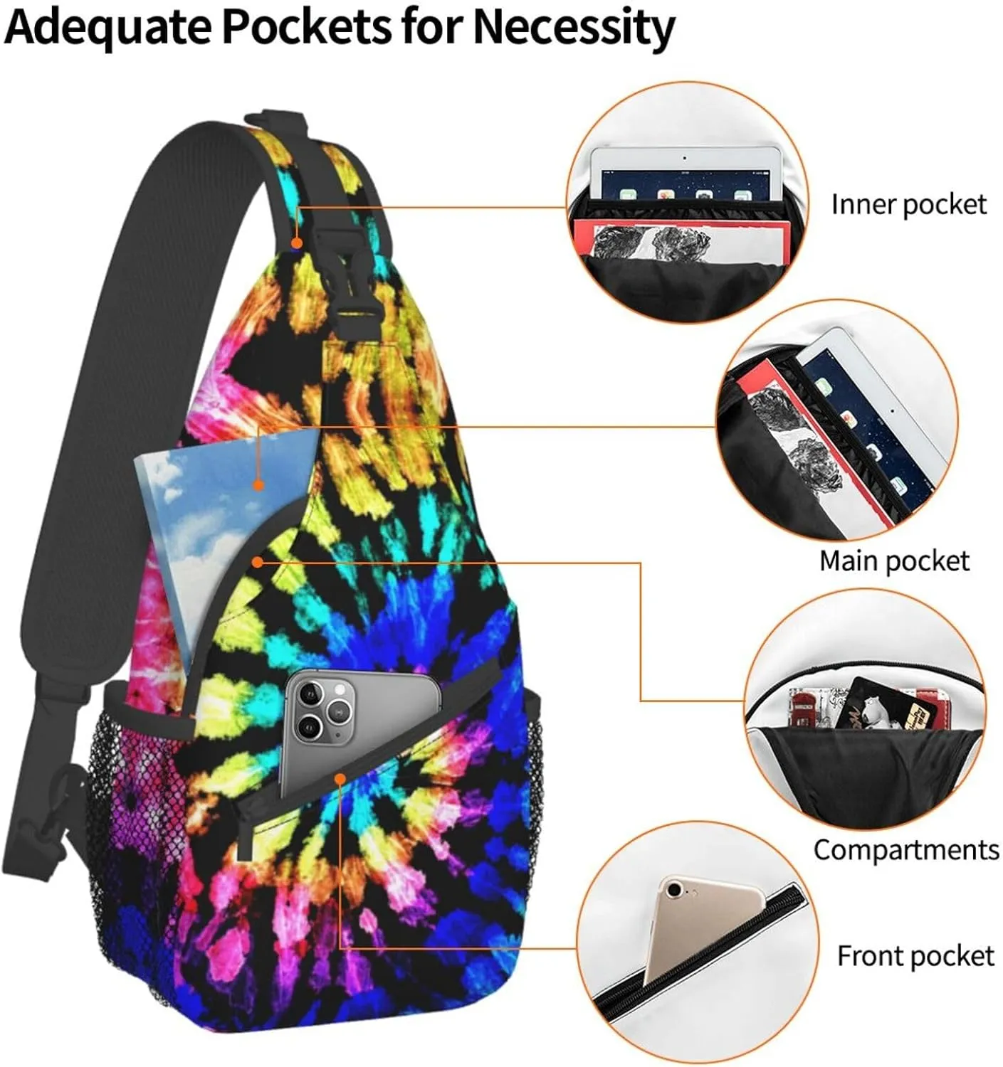 Vintage Elephant Sling Backpack Unisex Crossbody Chest Bag Shoulder Chest Bag For Women Men Hiking Travel