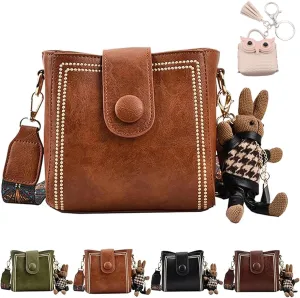 Vintage Fashion Bag with Adjustable Wider Shoulder Strap, Vintage Retro Small Water Bucket Bag, Women's Small Shoulder Bag