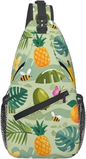 Vintage Leopard Crossbody Bags Cross Chest Bag Adjustable Sling Backpack for Women Men