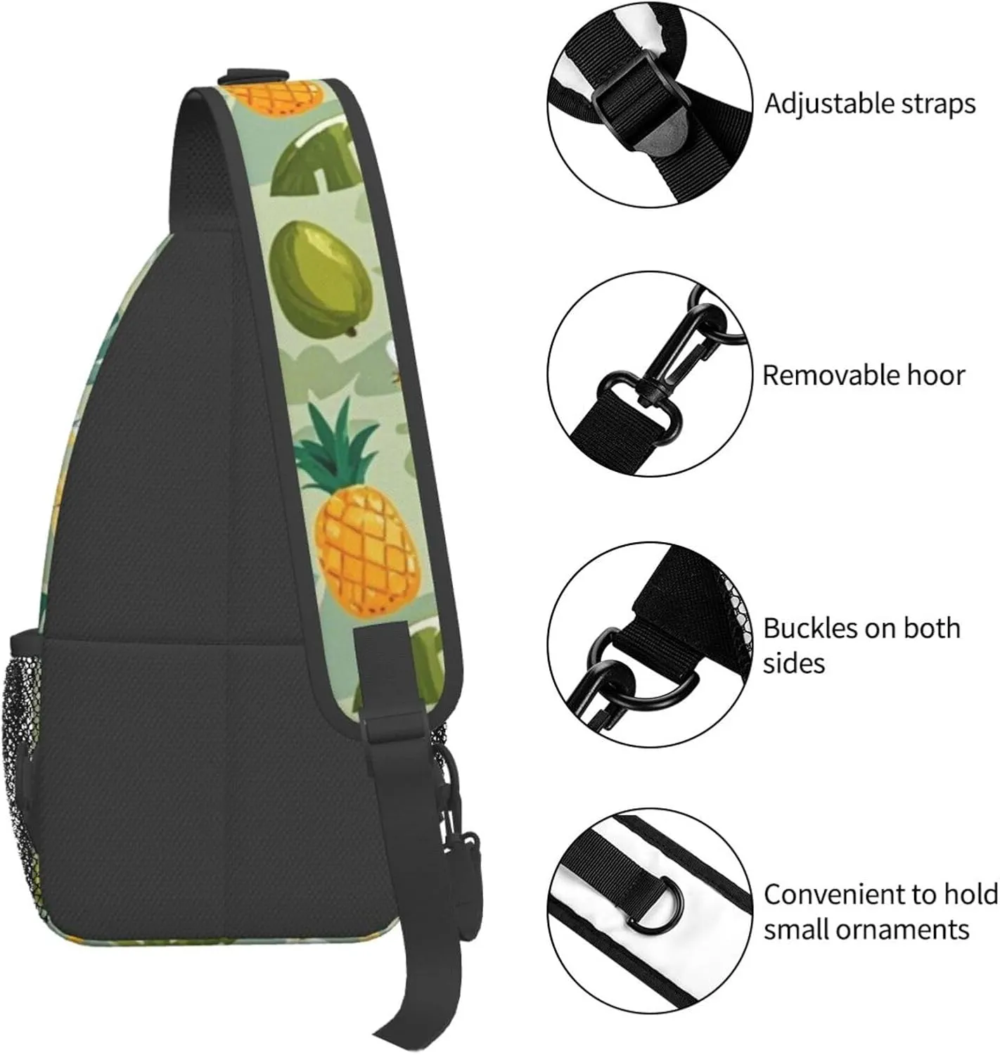 Vintage Leopard Crossbody Bags Cross Chest Bag Adjustable Sling Backpack for Women Men