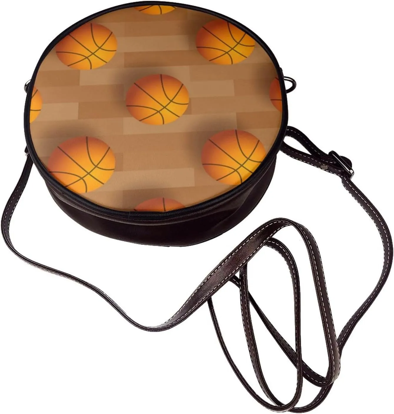 Vintage PU Leather Crossbody Purse Satchel, Small Cute Crossbody Round Bags for Women Sling Shoulder Bag