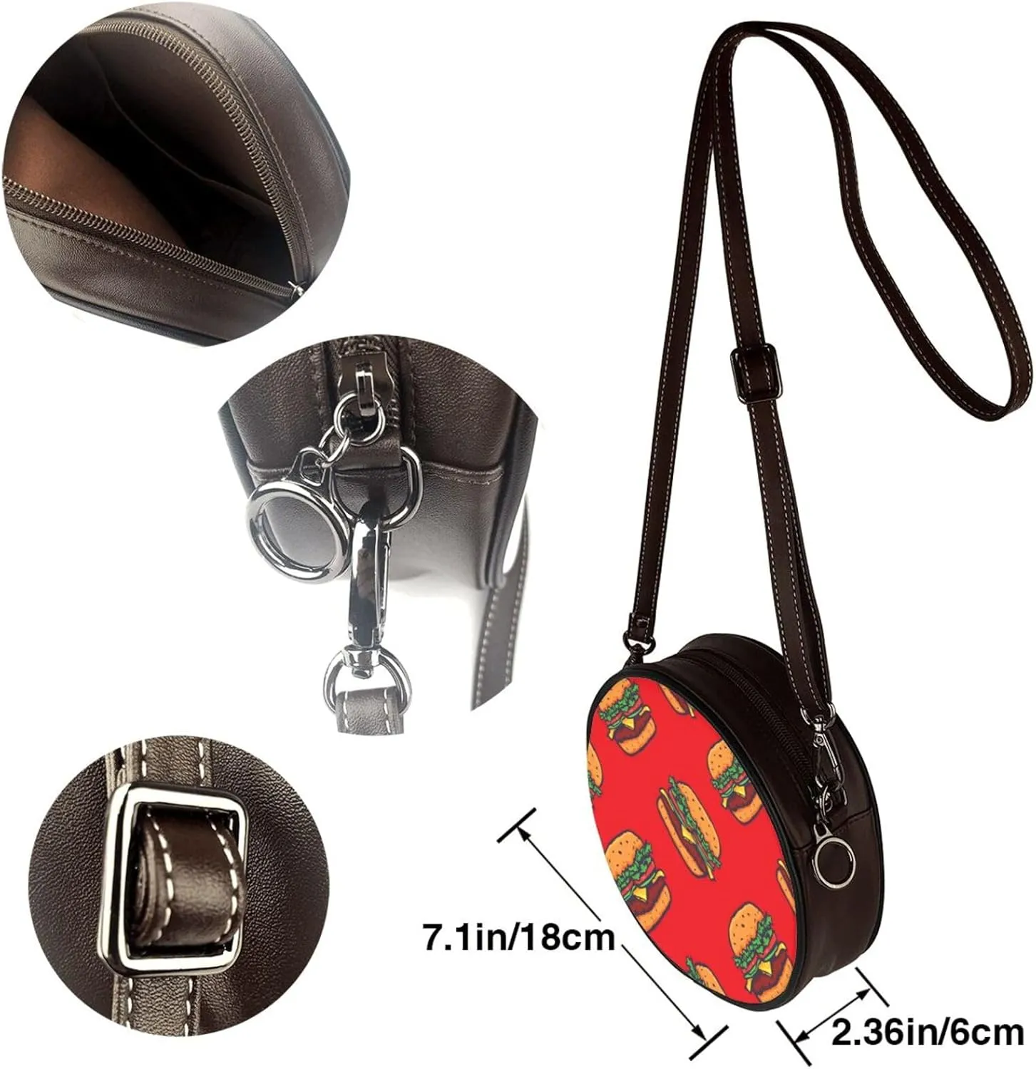 Vintage Shoulder Bag Crossbody Handbag, Small PU Leather Shoulder Bag, Circle Handbag for Women