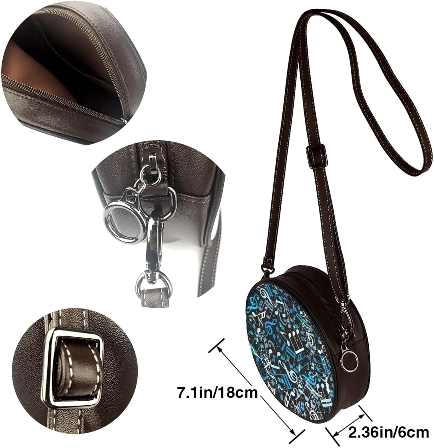 Vintage Shoulder Bag Crossbody Handbag, Small PU Leather Shoulder Bag, Circle Handbag for Women