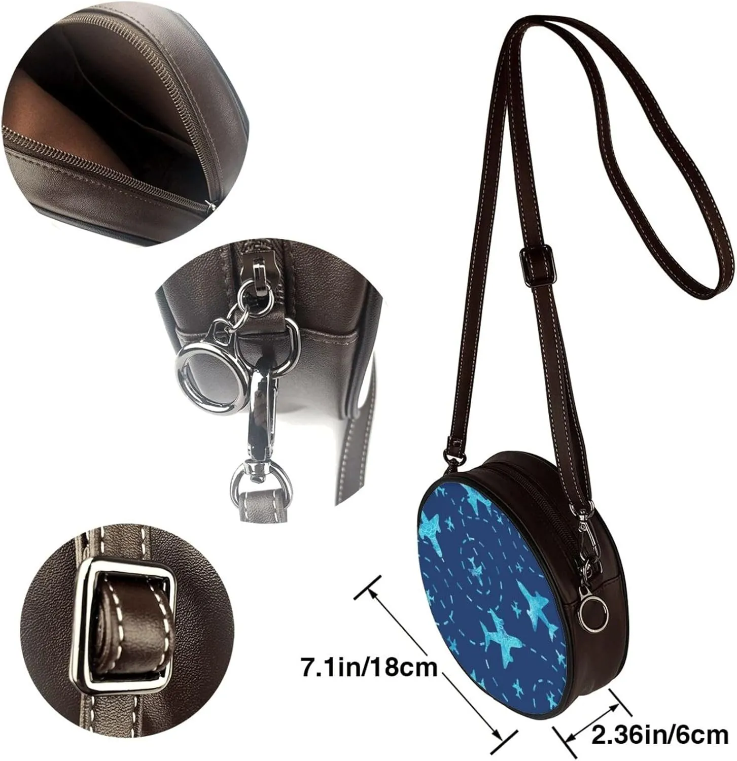 Vintage Shoulder Bag Crossbody Handbag, Small PU Leather Shoulder Bag, Circle Handbag for Women