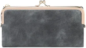 Vintage Women Long Wallets Bifold Ladies Purse Clutch with Kiss Lock and Zip Coin Pocket