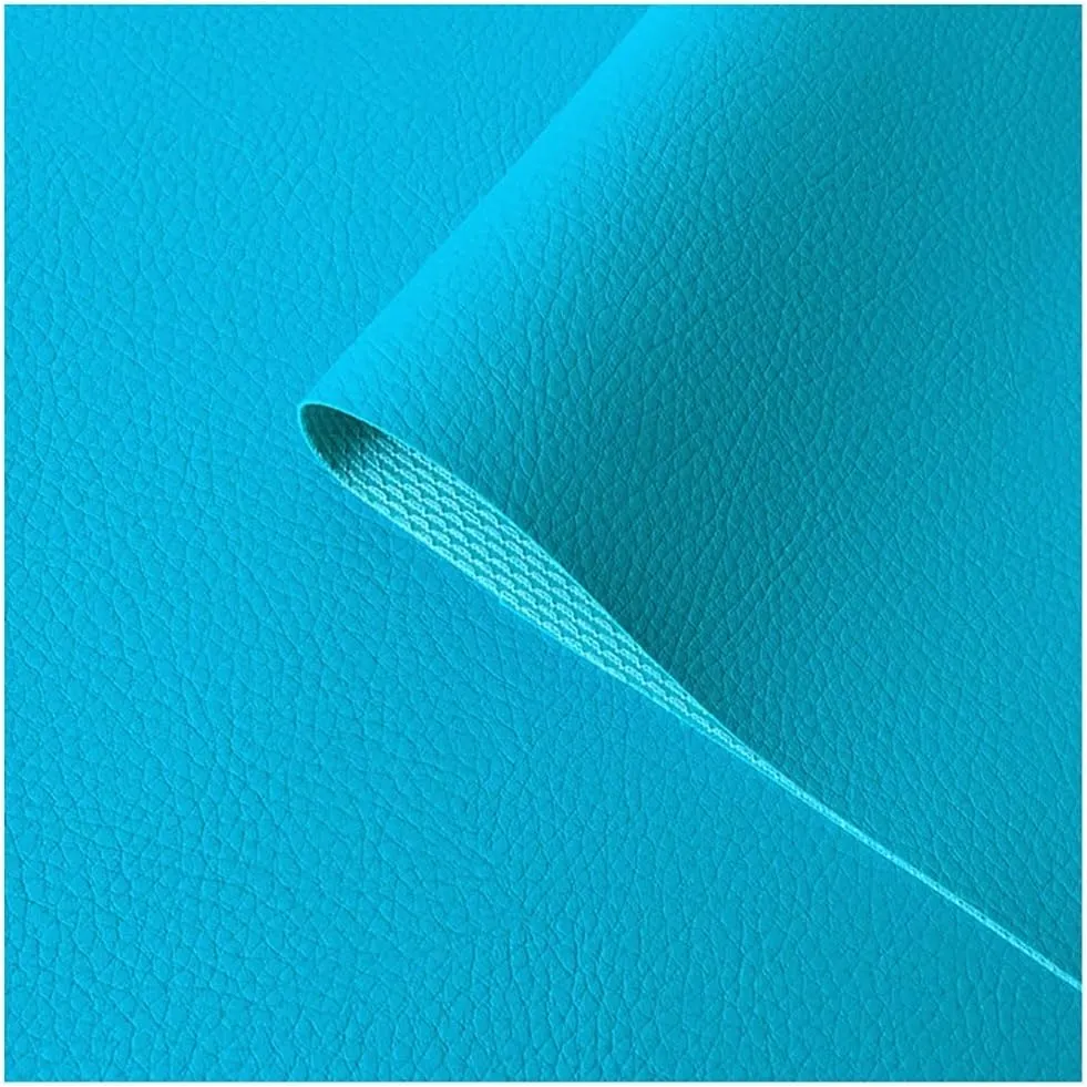 Vinyl Fabric, Marine Faux Leather Upholstery, for Upholstery Crafts, DIY Sewings, Sofa, Handbag, Earrings, Hair Bows Decorations (63'' X 39.4'' Inch)(Lake Blue,1.6X3m)