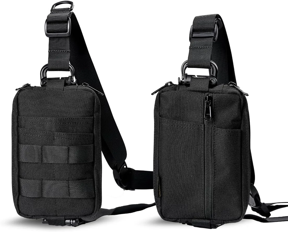 VIPERADE CHS2 Small EDC Sling Bag, Tactical Fanny Pack for Men, Molle Pouch Crossbody Backpack with Adjustable Shoulder Strap, Utility Chest Pouch Bag for Hiking/Traveling/Bush-Craft