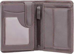 Visconti Heritage-11 Soft Thin Leather Quad Fold Wallets (Brown)