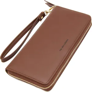 VOCUS Womens Wallet RFID Blocking Zip Around Wallet PU Leather Large Travel Long Purse Credit Card Holder with Wristlet