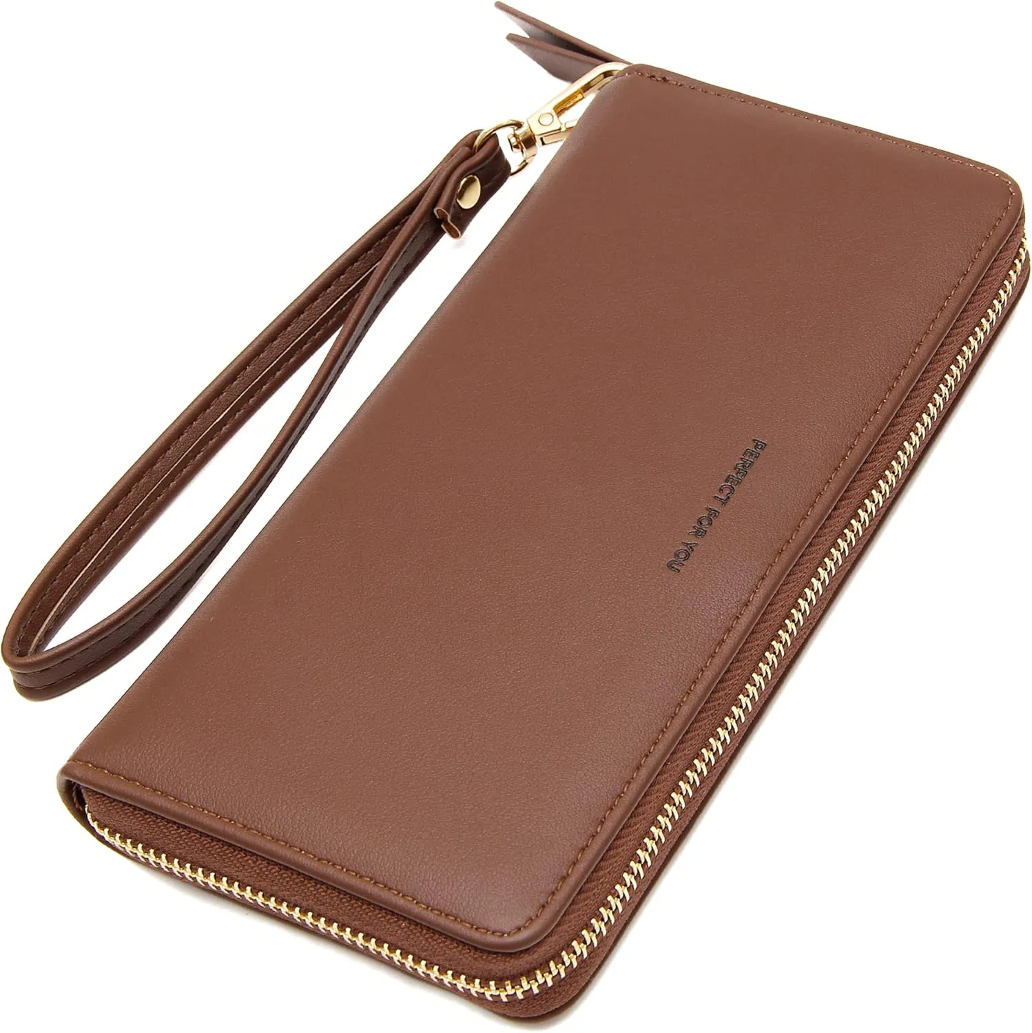 VOCUS Womens Wallet RFID Blocking Zip Around Wallet PU Leather Large Travel Long Purse Credit Card Holder with Wristlet