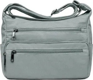 VOLGANIK ROCK RFID Purses for Women Fabric Nylon Multi Pocket Crossbody Bag Ladies Travel Handbag