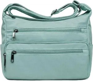 VOLGANIK ROCK RFID Purses for Women Fabric Nylon Multi Pocket Crossbody Bag Ladies Travel Handbag