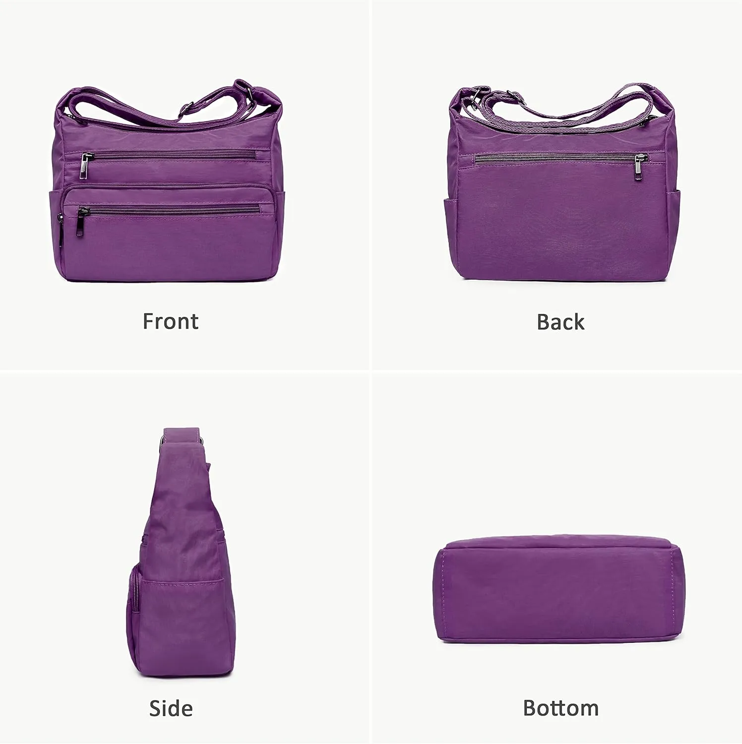 VOLGANIK ROCK RFID Purses for Women Fabric Nylon Multi Pocket Crossbody Bag Ladies Travel Handbag