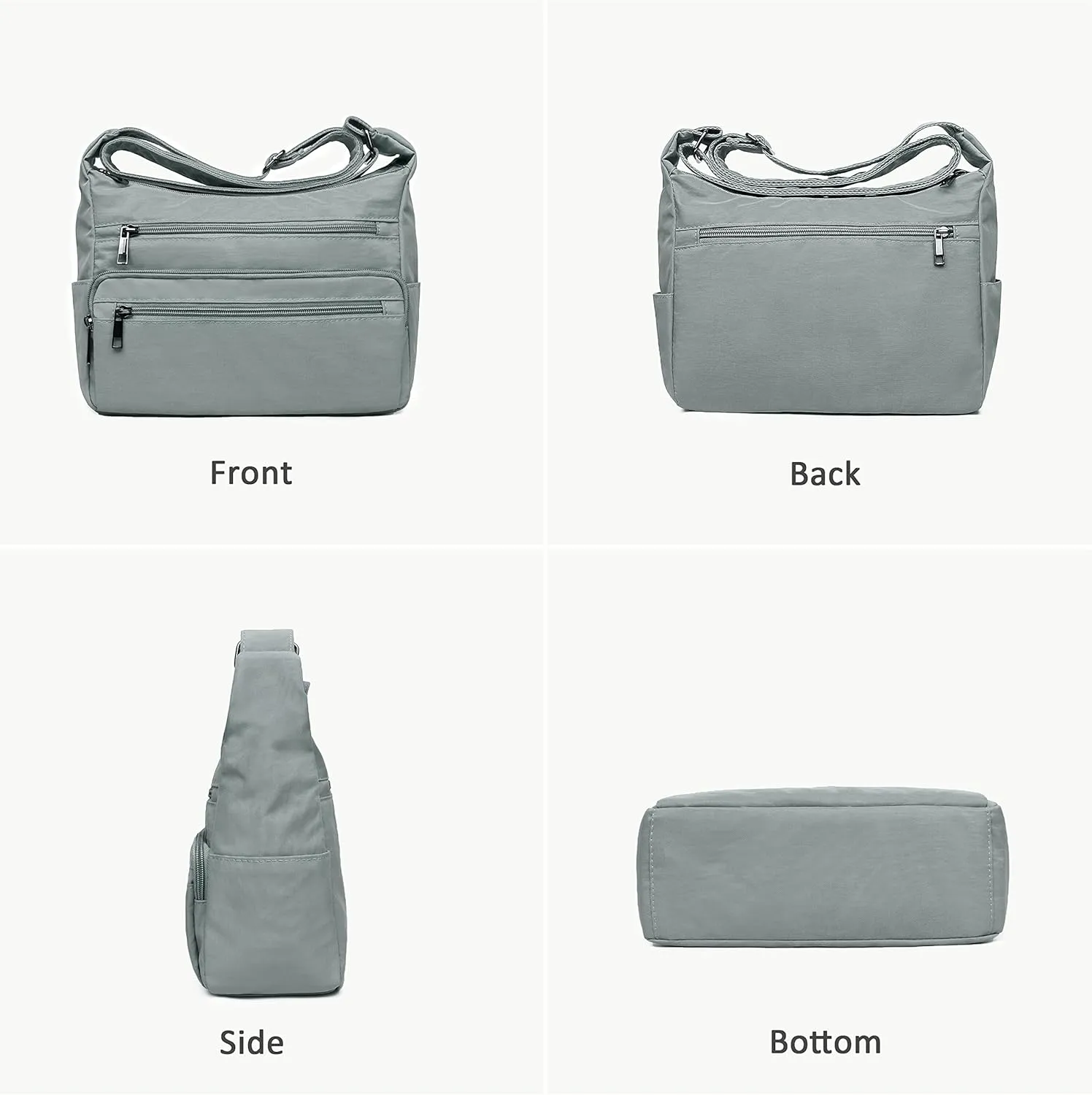 VOLGANIK ROCK RFID Purses for Women Fabric Nylon Multi Pocket Crossbody Bag Ladies Travel Handbag