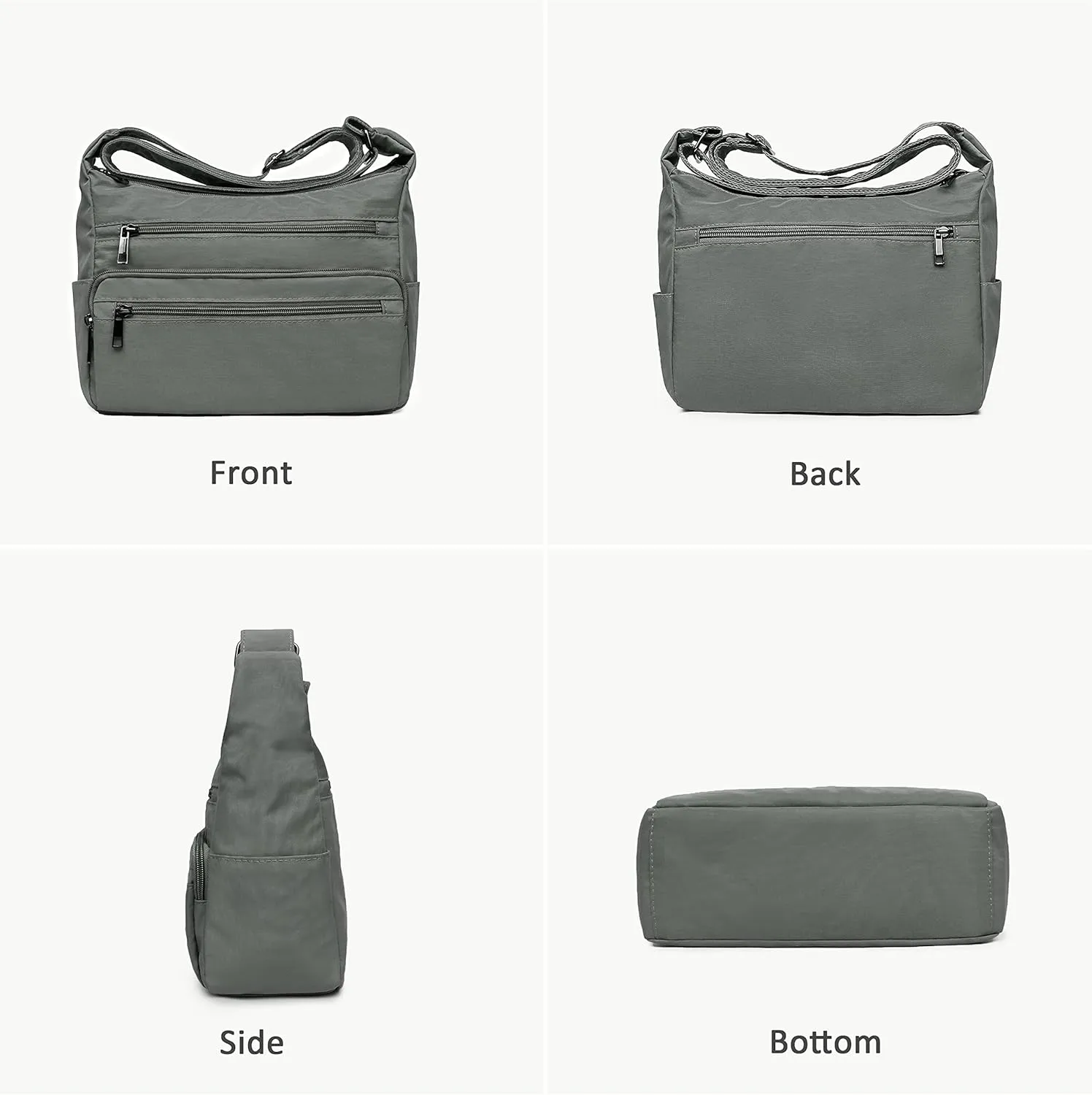 VOLGANIK ROCK RFID Purses for Women Fabric Nylon Multi Pocket Crossbody Bag Ladies Travel Handbag