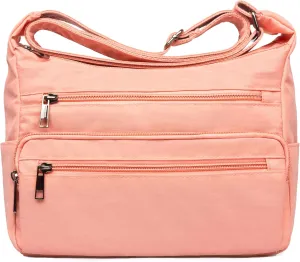 VOLGANIK ROCK RFID Purses for Women Fabric Nylon Multi Pocket Crossbody Bag Ladies Travel Handbag