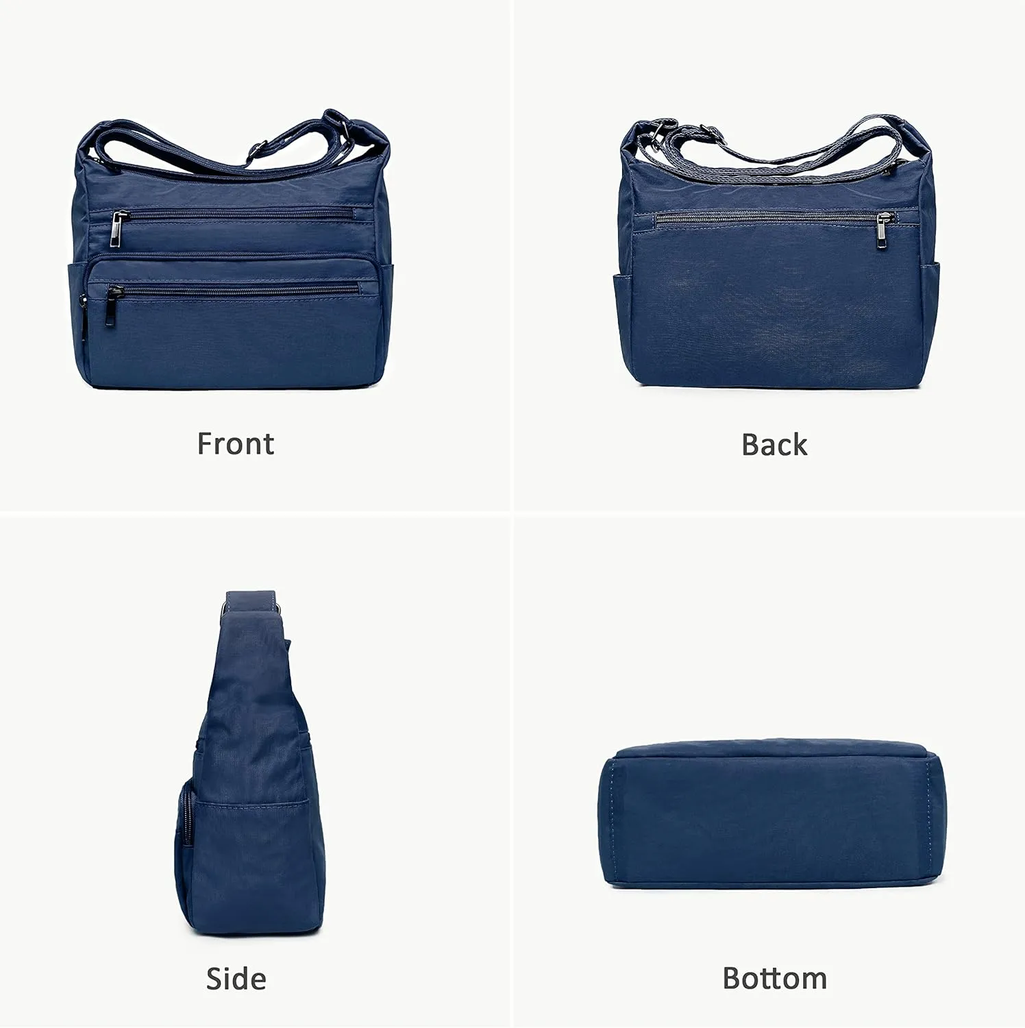VOLGANIK ROCK RFID Purses for Women Fabric Nylon Multi Pocket Crossbody Bag Ladies Travel Handbag