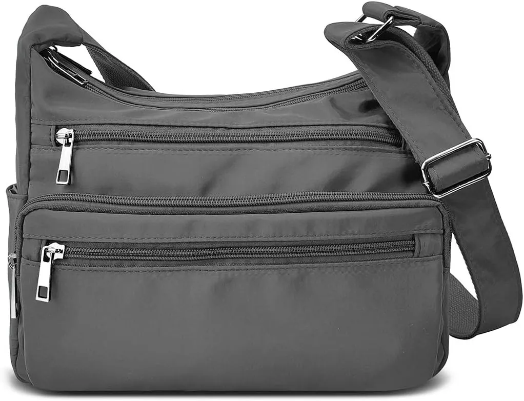 VOLGANIK ROCK RFID Purses for Women Fabric Nylon Multi Pocket Crossbody Bag Ladies Travel Handbag
