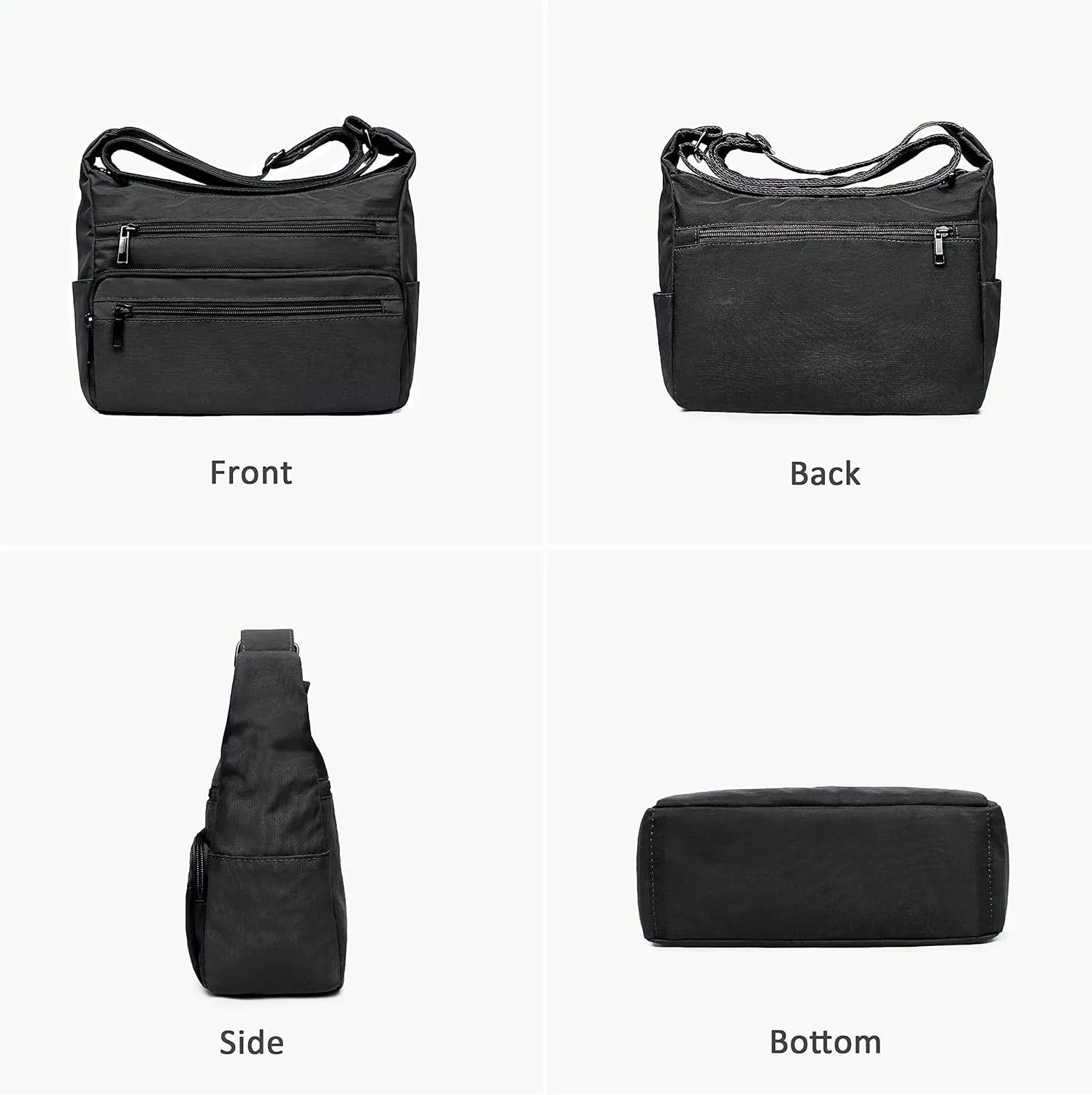 VOLGANIK ROCK RFID Purses for Women Fabric Nylon Multi Pocket Crossbody Bag Ladies Travel Handbag