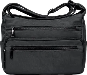 VOLGANIK ROCK RFID Purses for Women Fabric Nylon Multi Pocket Crossbody Bag Ladies Travel Handbag