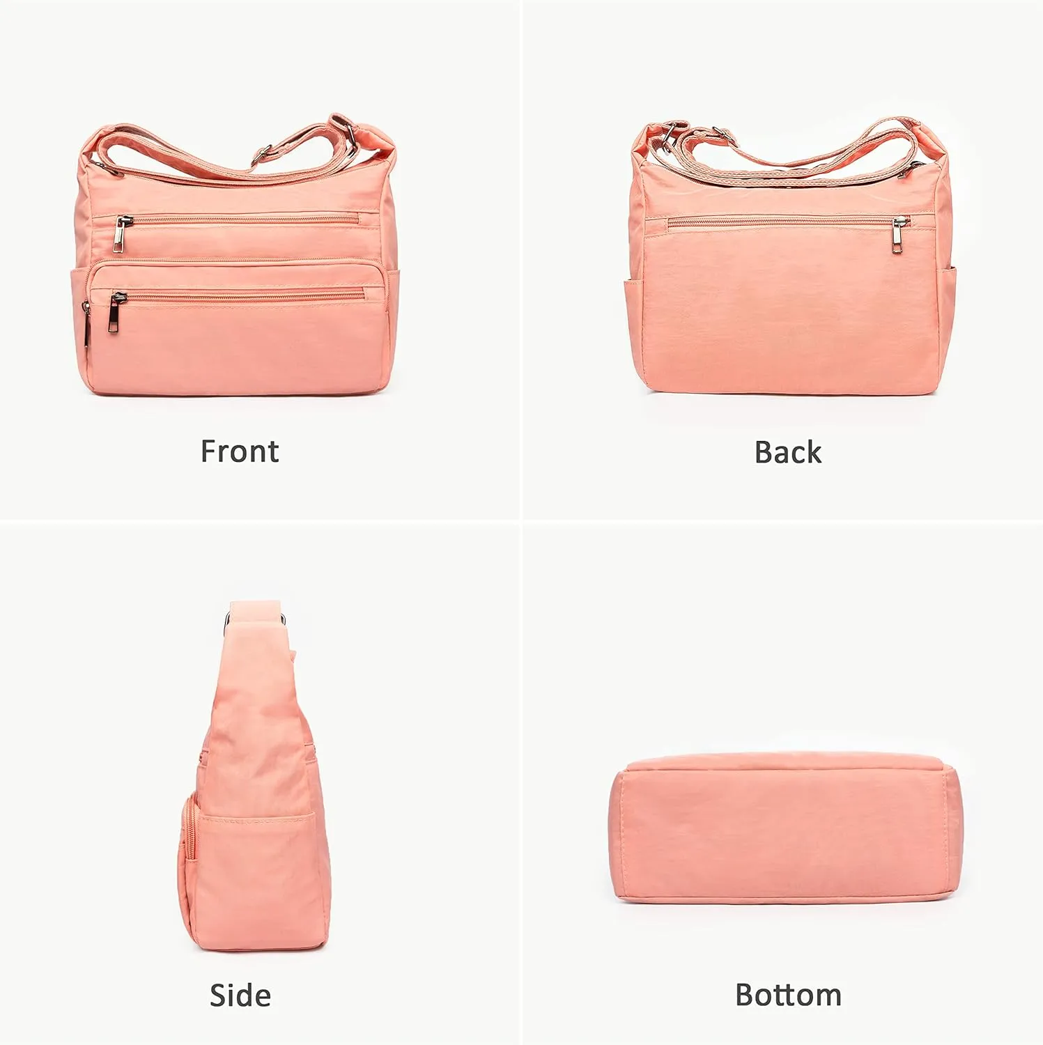 VOLGANIK ROCK RFID Purses for Women Fabric Nylon Multi Pocket Crossbody Bag Ladies Travel Handbag