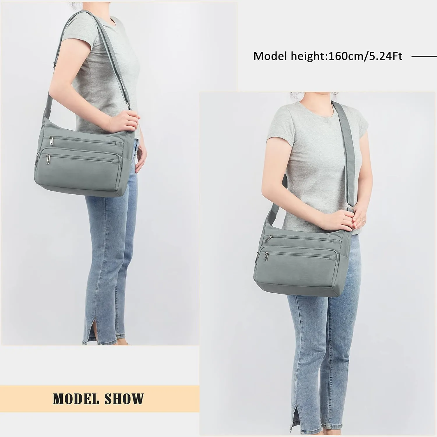 VOLGANIK ROCK RFID Purses for Women Fabric Nylon Multi Pocket Crossbody Bag Ladies Travel Handbag
