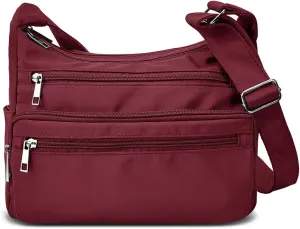VOLGANIK ROCK RFID Purses for Women Fabric Nylon Multi Pocket Crossbody Bag Ladies Travel Handbag