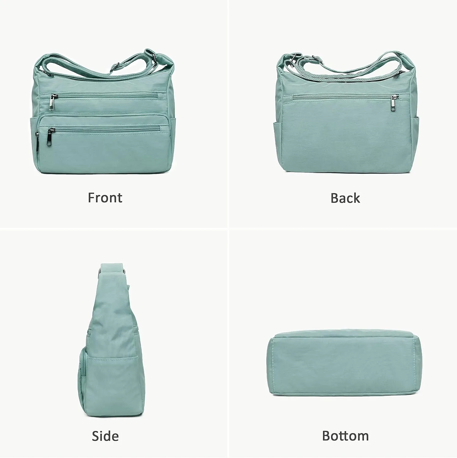 VOLGANIK ROCK RFID Purses for Women Fabric Nylon Multi Pocket Crossbody Bag Ladies Travel Handbag