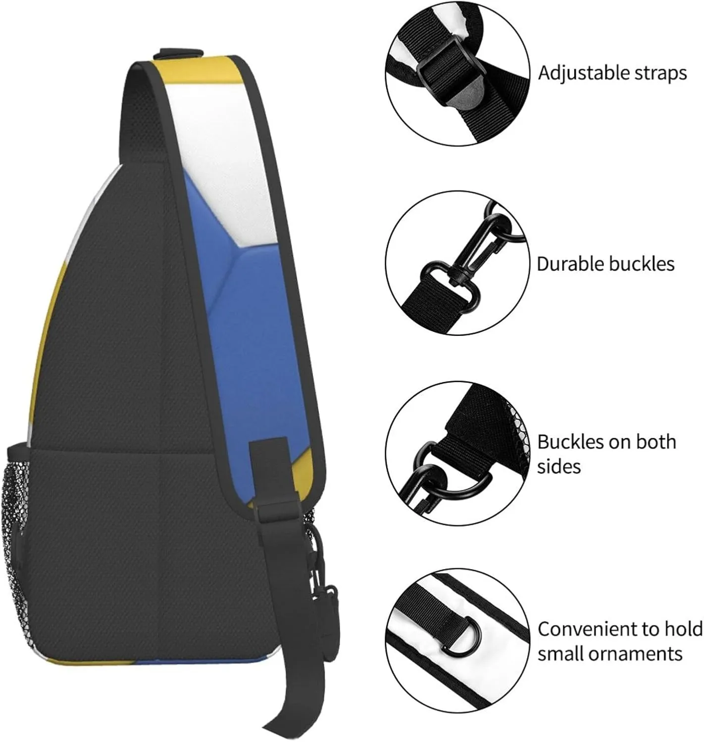 Volleyball Sling Bag for Men Women Crossbody Sling Backpack Cycling Hiking Daypack Chest Shoulder Bag with Adjustable Strap